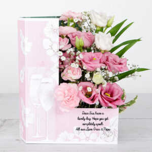 Pink And White Lisianthus Flowercard (Pink Bubbles)