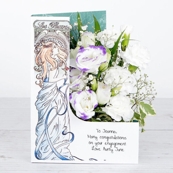 White And Purple Lisianthus Stylish Flowercard (Vintage Belle)